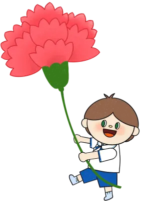파란색 유치원복 카네이션_남자아이