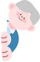 빼꼼 안내 노인 캐릭터