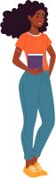 Student Character Carrying a Book