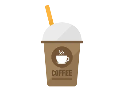 チルドカップのコーヒーのイラスト