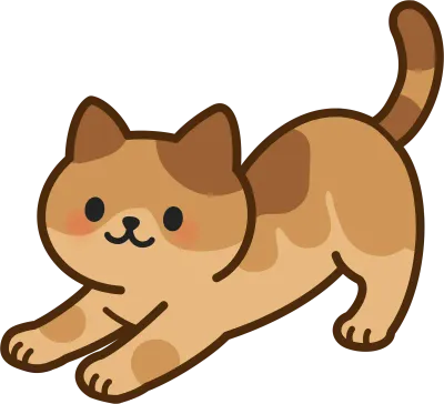 기지개 켜는 얼룩무늬 고양이