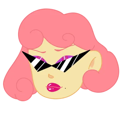 Cotton pink girl with sunglasses