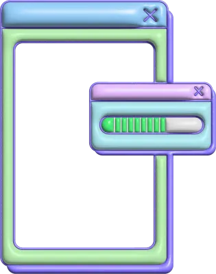 3D Retrowave Window UI Computer Frame Pastel Colors