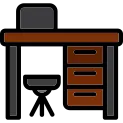 Desk Line Filled Icon