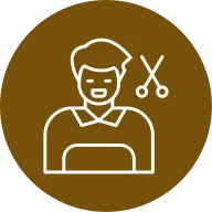 Hairdresser Outline Circle Icon