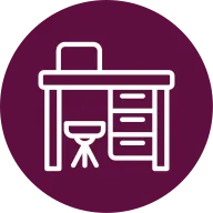 Desk Outline Circle Icon