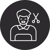 Hairdresser Inverted Icon