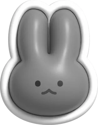 うさぎのグミ文字風デコレーション素材