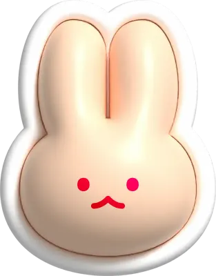 うさぎのグミ文字風デコレーション素材
