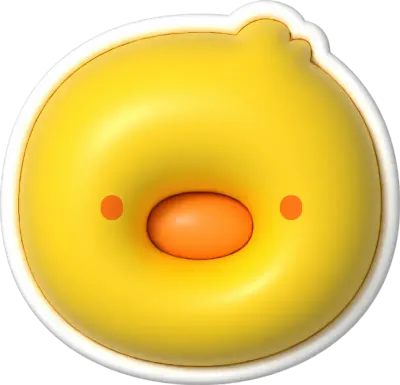 ひよこのグミ文字風デコレーション素材