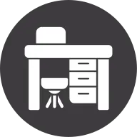 Desk Glyph Circle Icon