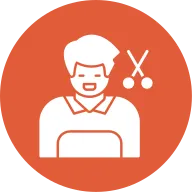 Hairdresser Glyph Circle Icon