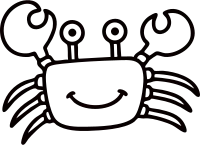 게 라인드로잉 색칠 공부 아이콘