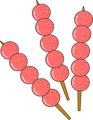 Meatballs on skewers illustration
