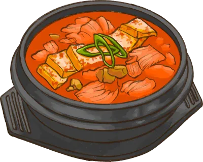 뚝배기에 담긴 한국 음식 김치찌개