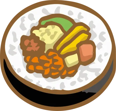 한국 음식 김밥 한개
