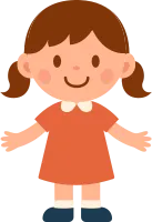 Cute Cartoon Illustration of a Smiling Girl