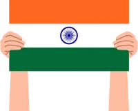 Woman's hand holding the India flag
