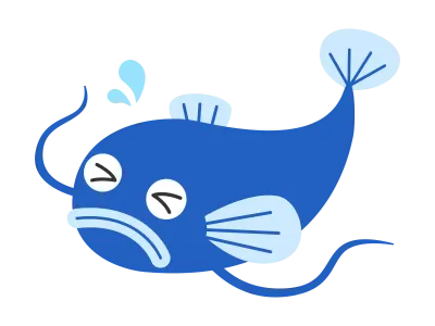 困っているナマズのイラスト
