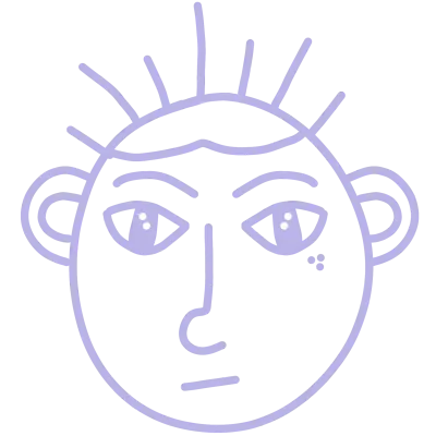 Abstract Doodle Face Illustration in Minimalist Line Art Style with Quirky Expression