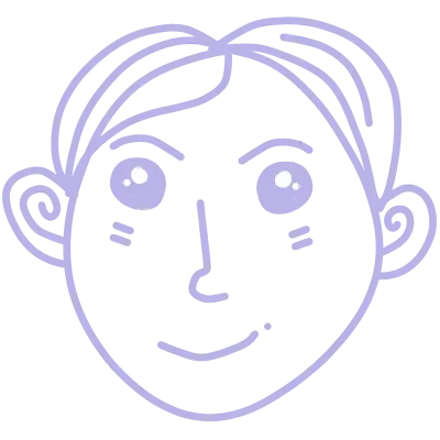 Cute Doodle Style Portrait of a Smiling Person in Minimalist Line Art Design