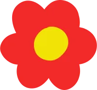 Simple Red flower vector illustration editable