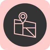 Map Linear Round Icon