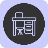 Desk Linear Round Icon