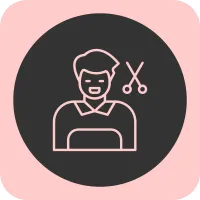 Hairdresser Linear Round Icon