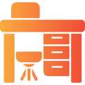 Desk Solid Multi Gradient Icon