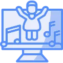 Dance  Line Filled Blue Icon