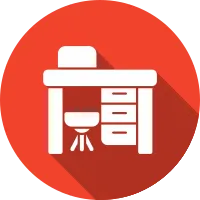 Desk  Glyph Shadow Icon