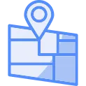 Map  Line Filled Blue Icon