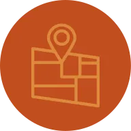 Map Line Multi color Icon