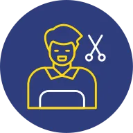 Hairdresser Dual Line Circle Icon