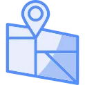 Map  Line Filled Blue Icon