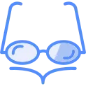Reading Glasses  Line Filled Blue Icon