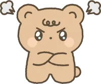 곰 팔짱을 끼고 화를 내고 있는 모습