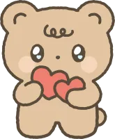 곰 하트를 들고 있는 모습