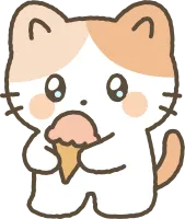 고양이 아이스크림을 먹고 있는 모습