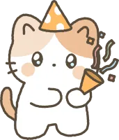고양이 폭죽을 터트리며 축하하는 모습