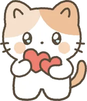 고양이 하트를 들고 있는 모습