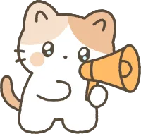 고양이 확성기를 들고있는 모습