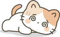고양이 아파서 바닥에 쓰러져버린 모습