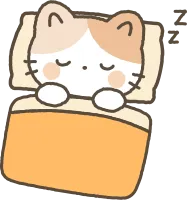 고양이 이불을 덮고 누워서 잠자고 있는 모습