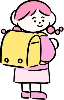마루가족 하나짱 가방을 매고 있는 포즈
