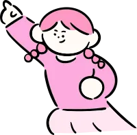 마루가족 하나짱 목표를 정하고 가리키고 있는 모습