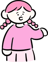 마루가족 하나짱 한 손바닥을 보이며 말하는 모습