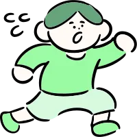 마루가족 하루짱 땀을 흘리며 달려가는 모습