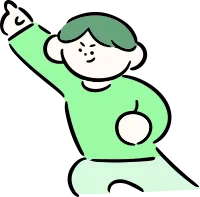 마루가족 하루짱 목표를 정하고 가리키고 있는 모습